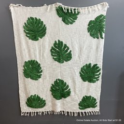 Aman Cotton Tropical Motif Fringed Blanket
