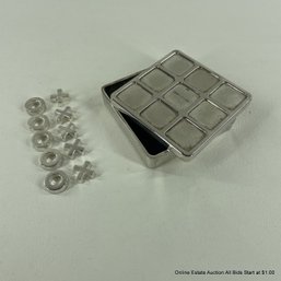 Silver Plated Tic-Tac-Toe Box With Pieces