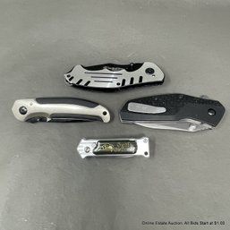 4 Folding Knives: Kershaw, Smith & Wesson, Gerber, Seahawks Push-button