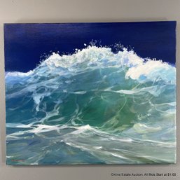 Chris Lehwalder Kettle Falls Ocean Wave Acrylic & Oil On Canvas Unframed