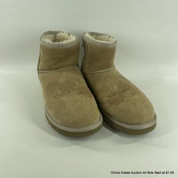 UGG Boots Mini Kimono Shearling Chestnut Suede Sheepskin Fur S/N 3060 Size 9