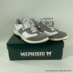 Mephisto Ladies Laser Perf Light Grey Size 9.5 New In Box Sneakers