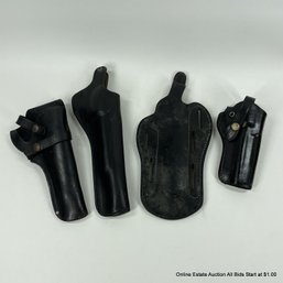 4 Black Leather Holsters: Bianchi & Similar
