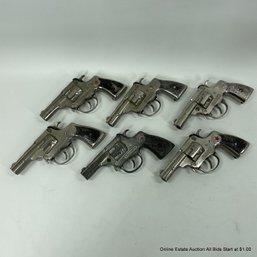 6 Trooper Hubley Red Star Revolver Cap Guns
