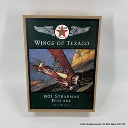 Wings Of Texaco 1931 Stearman Biplane Model Toy NIB