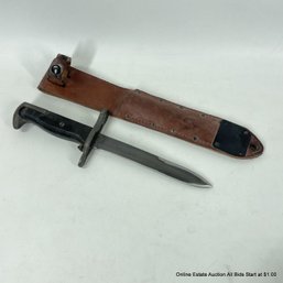 Bayonet Knife With Camillus Leather Sheath