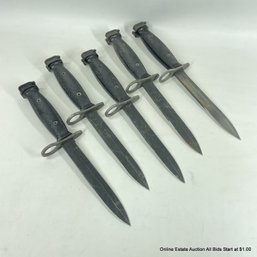 Lot Of Five Black Bayonet Military Knives