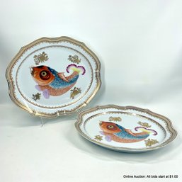 Pair Of Mottahedeh Adaptation Chinese Export Platter Chien Lung Dynasty (Local Pick Up Or UPS Store Ship Only)