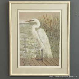 Drane Christopher Offset Lithograph Of A Great White Heron