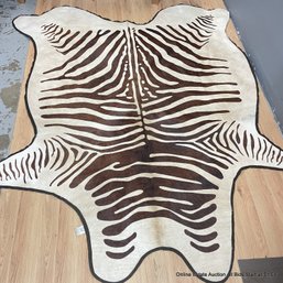 Zebra Dyed Cow Hide Carpet With Felt Backing