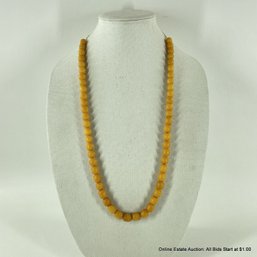Natural Beads Strung On 32' Cotton Necklace Jewelry