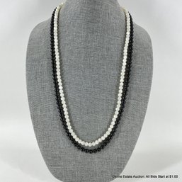 Polished Mother Of Pearl And Black Tourmaline Necklaces Jewelry