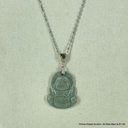 Twisted Chain 29' Necklace With Buddha Pendant