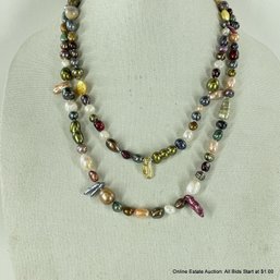 Multi-Colored Freshwater Pearl 46' Necklace Jewelry