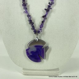 Amethyst Necklace With Fish Form Pendant