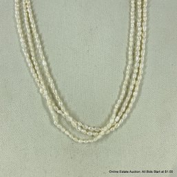 Three Strands Of Freshwater Pearl Necklaces