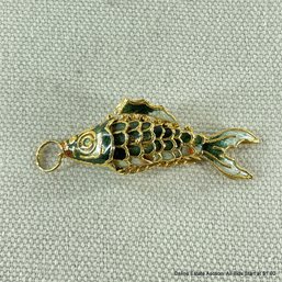 Enameled Articulating Fish Pendant, No Chain