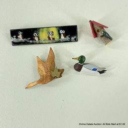 Four Assorted Hand Made Pin Brooches