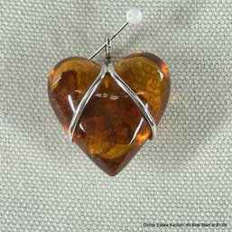 Wrapped Amber Pendant, No Chain (13 Grams Total Weight)