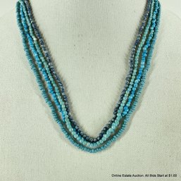 Four Natural Turquoise And Other Bead Necklaces
