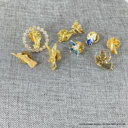 Nine Assorted Angel, Bird And Statue Of Liberty Pins