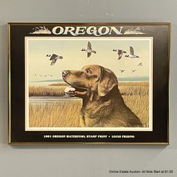 Framed 1991 Oregon Waterfowl Stamp Print By Louis Frisino