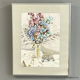 Framed Print Of Flowers And Grapes Art By Geri Geremia