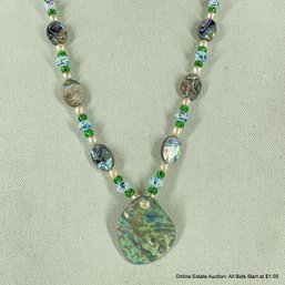 Shell, Freshwater Pearl, & Glass Bead Necklace