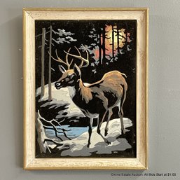 Classic Paint By Numbers On Velvet Painting Of A Deer