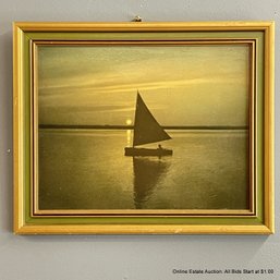 Photograph Of A Boy In A Sailboat By Henry K Bussa
