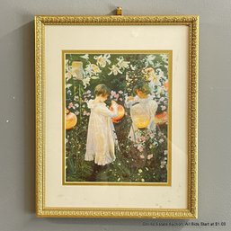 John Singer Sargent Print ' Carnation Lily Rose' In Gold Frame