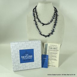 Skyline Collection Blue Shell And Crystal Necklace