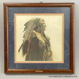 James Bama Pencil Signed And Numbered Print 'crow Indian From Lodge Grass' 512/1250