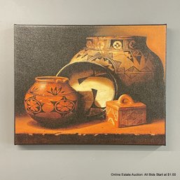 'santa Clara Box' Giclee Print On Canvas With Sandy Texture