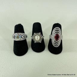 Set Of Three Fashion Rings Including STS Karis , Size 5 And 5.5