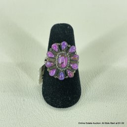 Mojave Purple Turquoise Sterling Ring, Size 6 (2 Grams Total Weight)