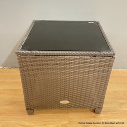 Patio Joy Resin Wicker Patio Table With Tempered Glass Top (LOCAL PICK UP ONLY)