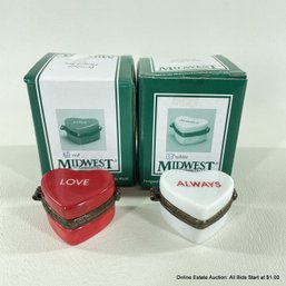 2 Heart Shaped Trinket Boxes By Midwest Of Cannon Falls