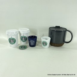 Starbucks Travel Mug, Timers, Magnet, And  Espresso Shot Glasses
