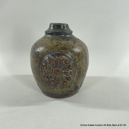 Signed Small Pottery Vase Or Candle Holder, David Keyes '67