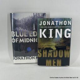 Two Jonathon King Hardback Books, Shadow Men And The Blue Edge Of Midnight