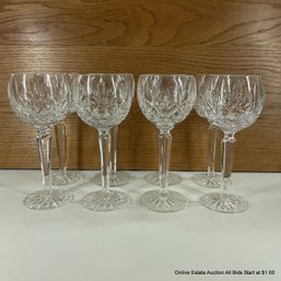 Eight Waterford Lismore Cut-Crystal Oversized Wine Glasses (LOCAL PICKUP OR UPS STORE SHIP ONLY)