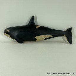 Clark G Vorhees Jr Carved Wood Killer Whale Wall Plaque