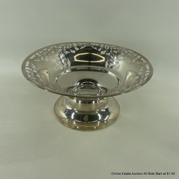 Sterling Silver Martin Hall & Co. Sheffield 1905 Pierced Pedestal Bowl Total Weight 433 Grams