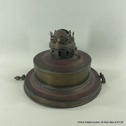 Large Vintage Brass Oil Lamp Burner