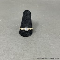 14K Yellow Gold 0.24ct Diamond Ring 2.8 Grams Size 9