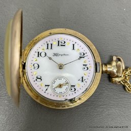 Hampden 15 Jewel Pocket Watch With Chain And Dueber Case