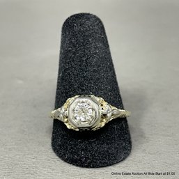 14K Yellow Gold 0.38ct Diamond Ring 2.6 Grams Size 8.5