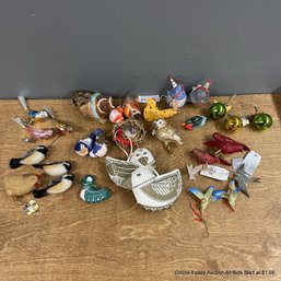 Collection Of Modern Bird Christmas Ornaments