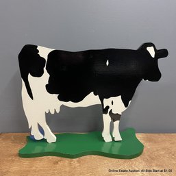 Woody Jackson 1986 Acrylic Painted Plywood Cow Sculpture